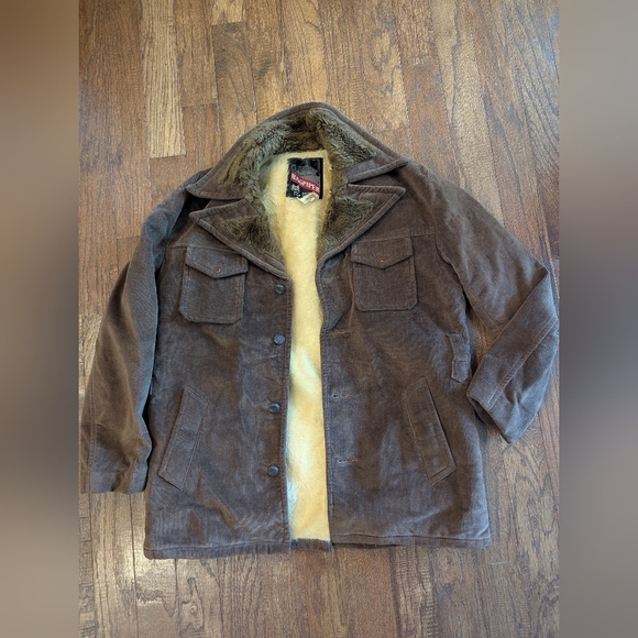 Vintage Bagpiper Men's Brown Corduroy Jacket with Faux Fur Lining Sz 48 (Medium) - Picture 10 of 14